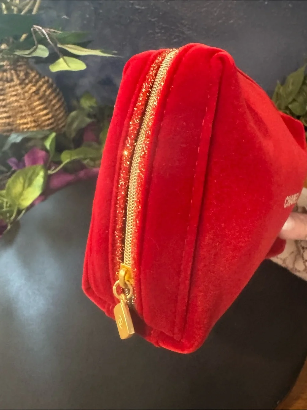 NWOT Chanel Beaute Red Velvet Cosmetic Pouch